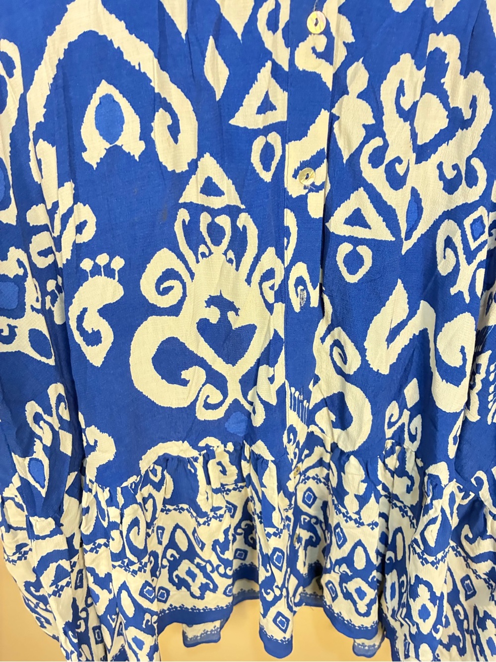 Zara Button Front Tiered Printed Tunic Dress - Picture 5 of 10